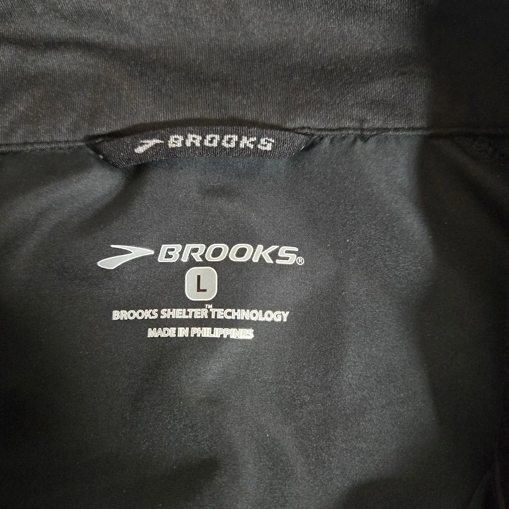Brooks Jacket Mens‎ Large L Shelter Technology Running Black Full Zip Reflective